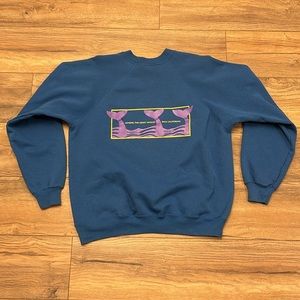 Vintage 80s Sea Lion Whale Baja California Crewneck Sweatshirt Size XL